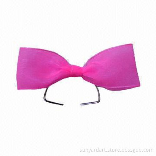 Organza ribbon bow with metal D ring, for baby shoes, packaging decoration